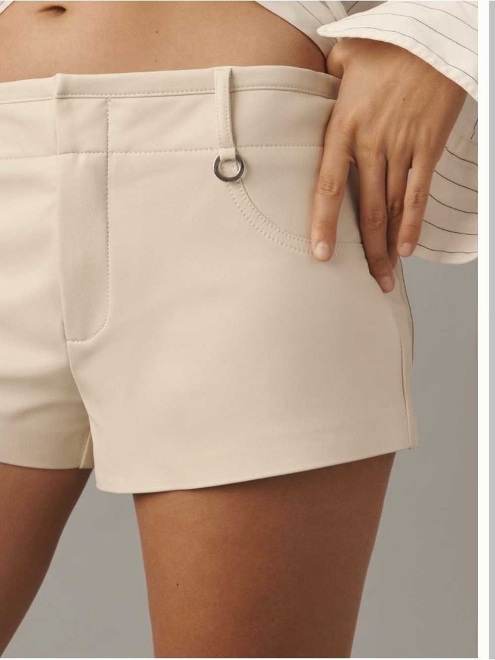 Maeve Faux-Leather Micro Shorts